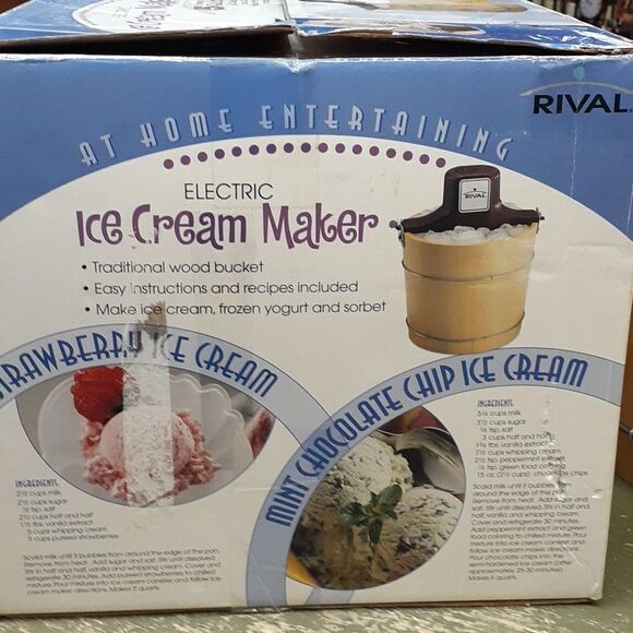 Rival Ice Cream Maker & Yogurt Freezer #8550 Wood Bucket 5 Qt. USA - Picture 11 of 17